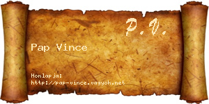 Pap Vince névjegykártya