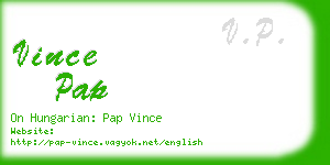 vince pap business card